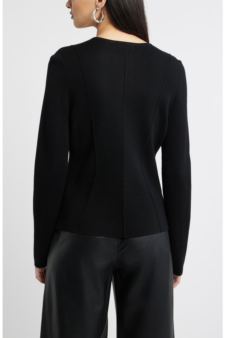 Merino Wool Sweater Jacket, Alternate, color, BLACK