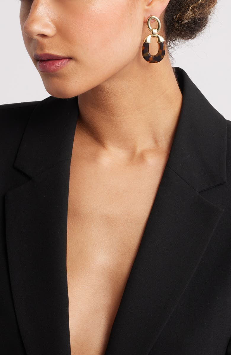 Nordstrom Capped Frontal Hoop Drop Earrings, Alternate, color, 