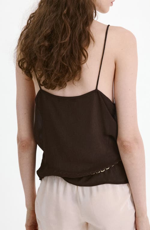 Mango Lace Camisole In Brown