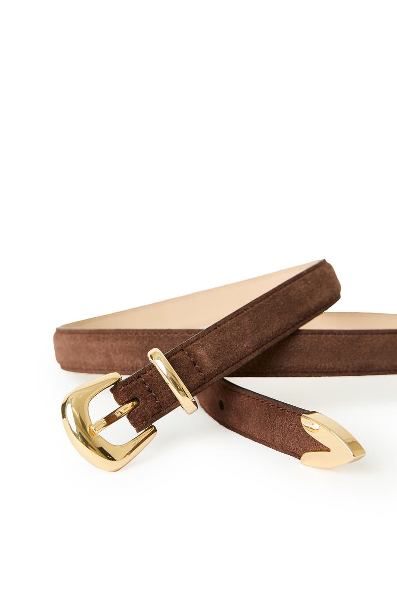 B-Low the Belt Leo Suede Belt, Alternate, color, Chocolate Gold