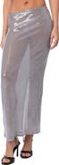 EDIKTED Riki Sheer Sequin Low Rise Maxi Skirt