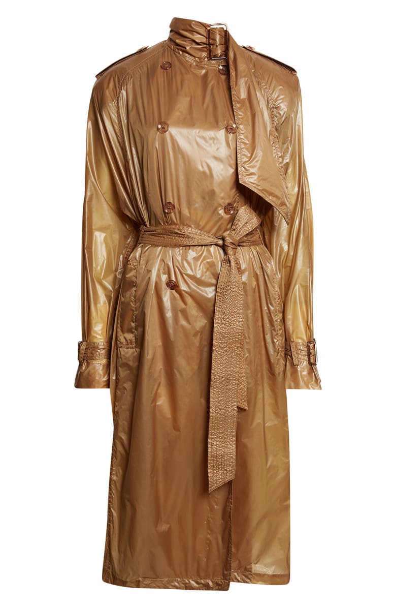 Saint Laurent Double Breasted Trench Coat, Main, color, Beige