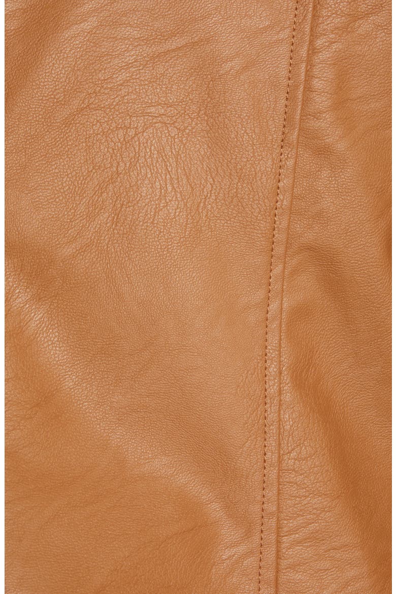 Faux Leather Moto Jacket, Alternate, color, DARK CAMEL
