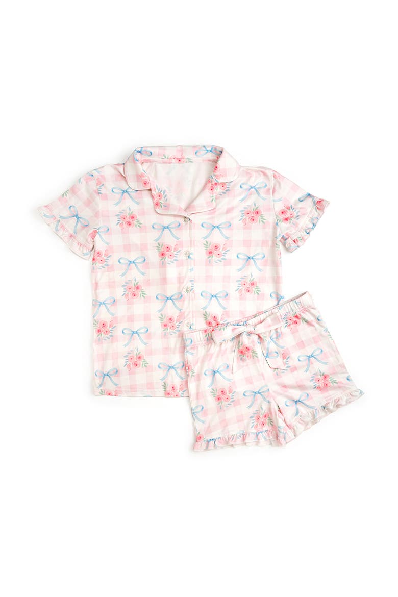 Gingham Trellis Lounge Set, Main, color, Soft Pink