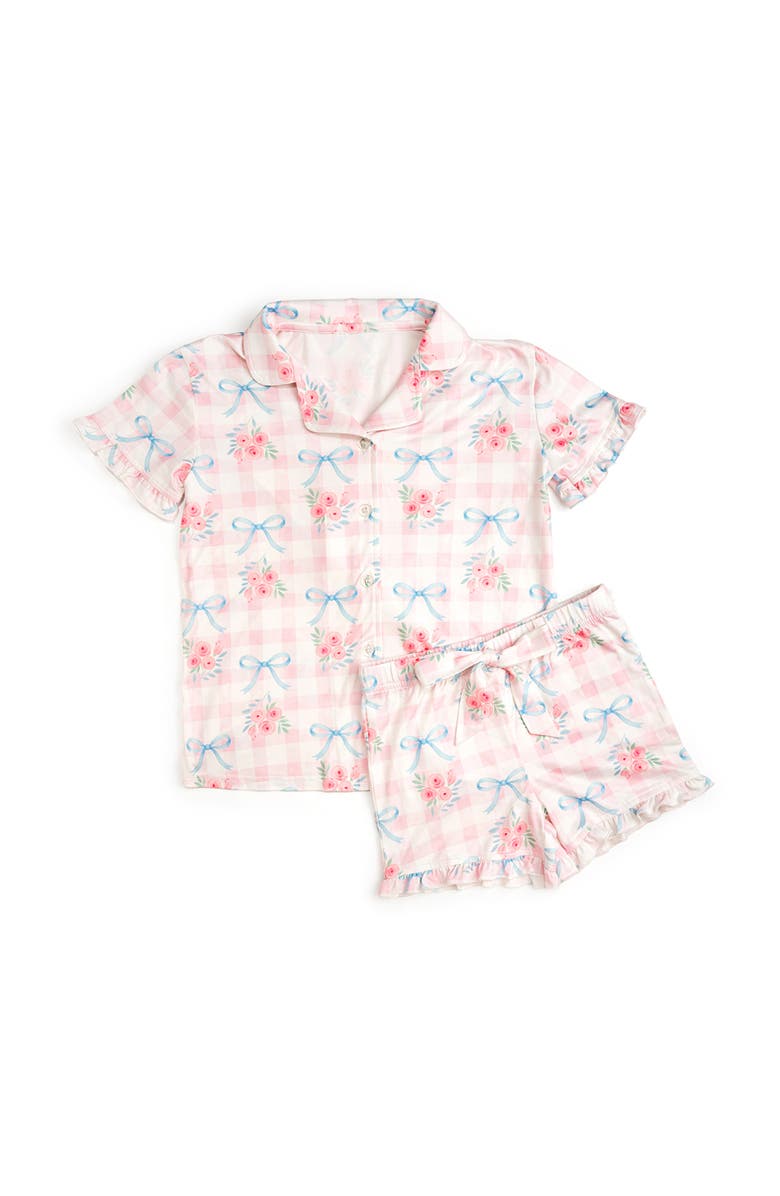 Sweet Wink Gingham Trellis Lounge Set, Main, color, Soft Pink