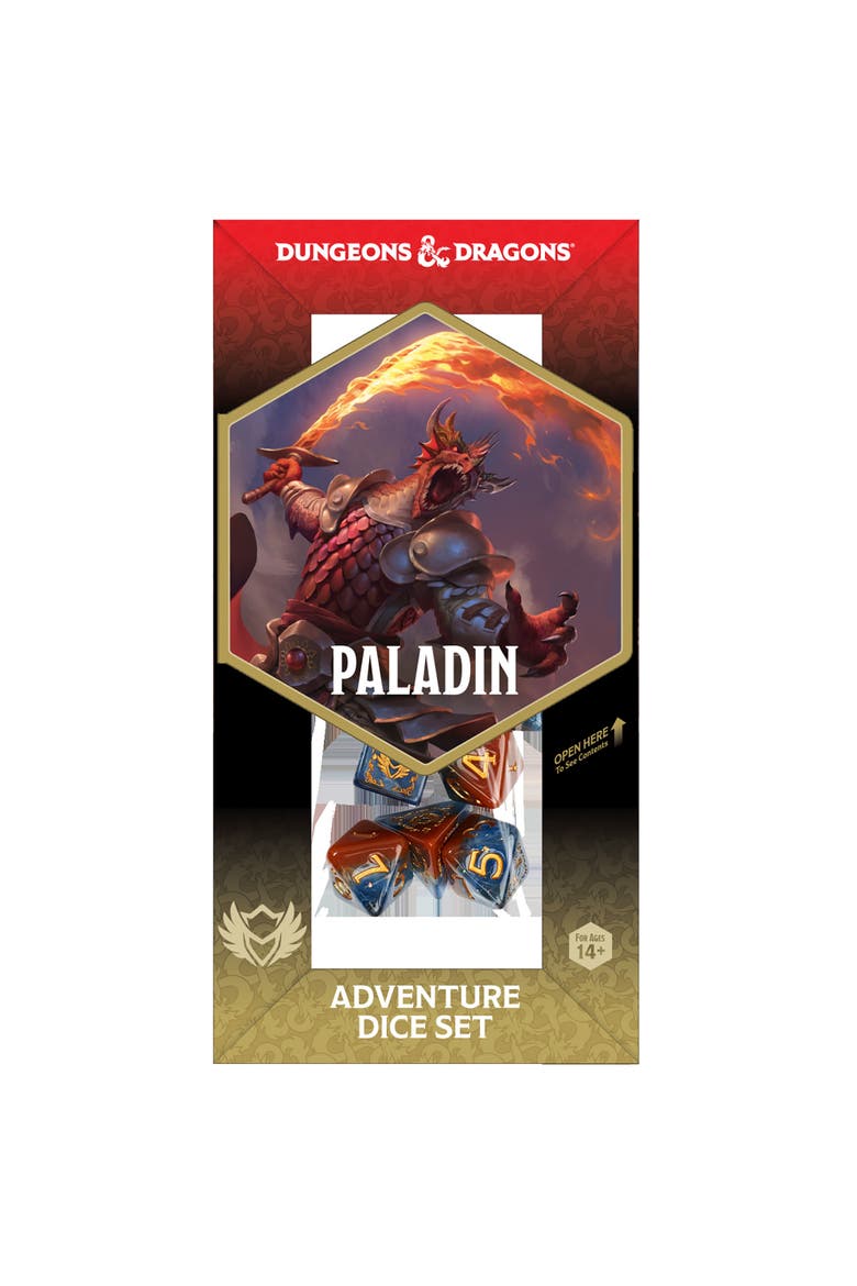 Paladin Orange and Blue 14pc RPG Die Set, Main, color, Multicolored