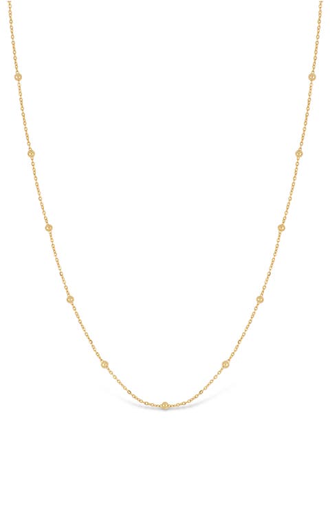 14K Gold Ball Bead Chain Necklace