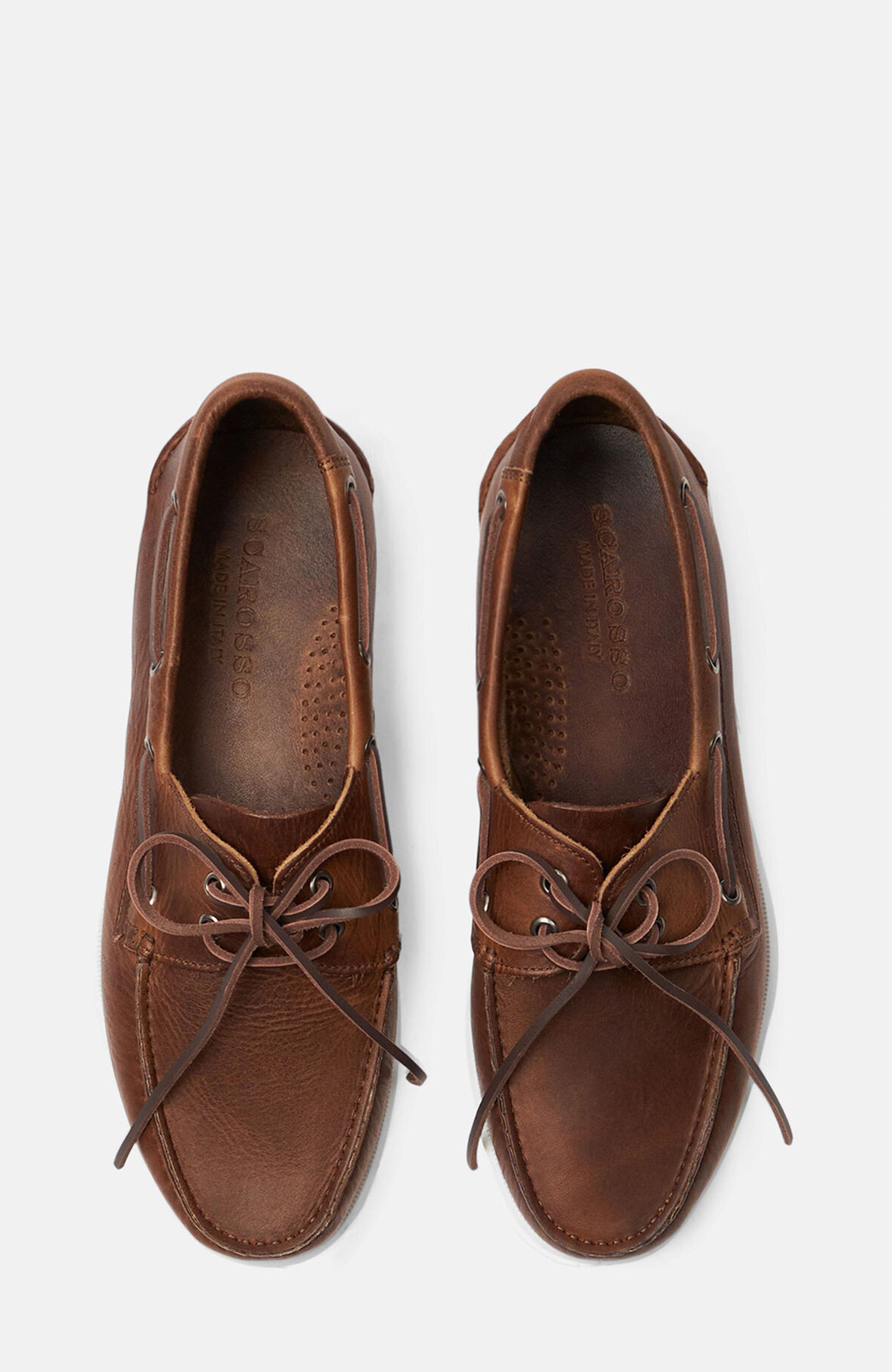 SCAROSSO Orlando Boat Shoes, Alternate, color, Cigar - Calf