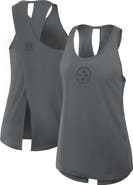 Nike Women's Nike Gray Pittsburgh Steelers Glory Crisscross Performance Tank Top