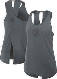 Nike Women's Nike Gray Pittsburgh Steelers Glory Crisscross Performance Tank Top