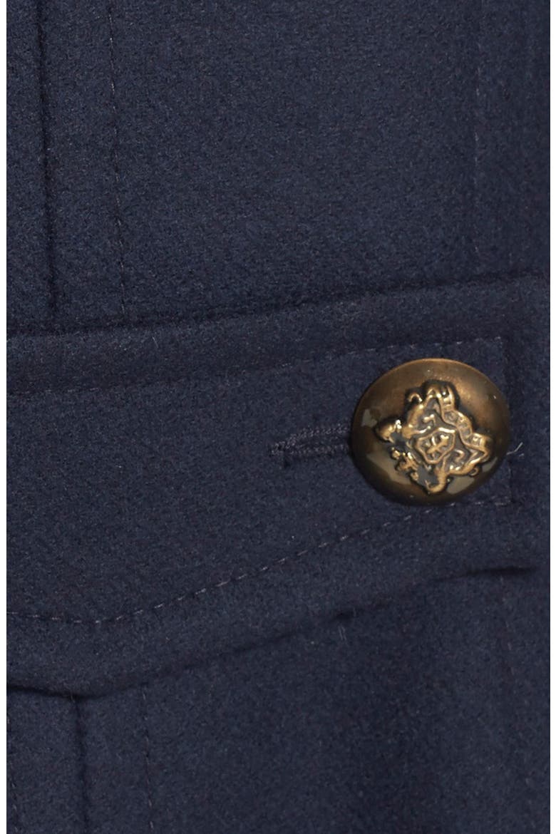 Double Breasted Wool Blend Peacoat, Alternate, color, BLACK