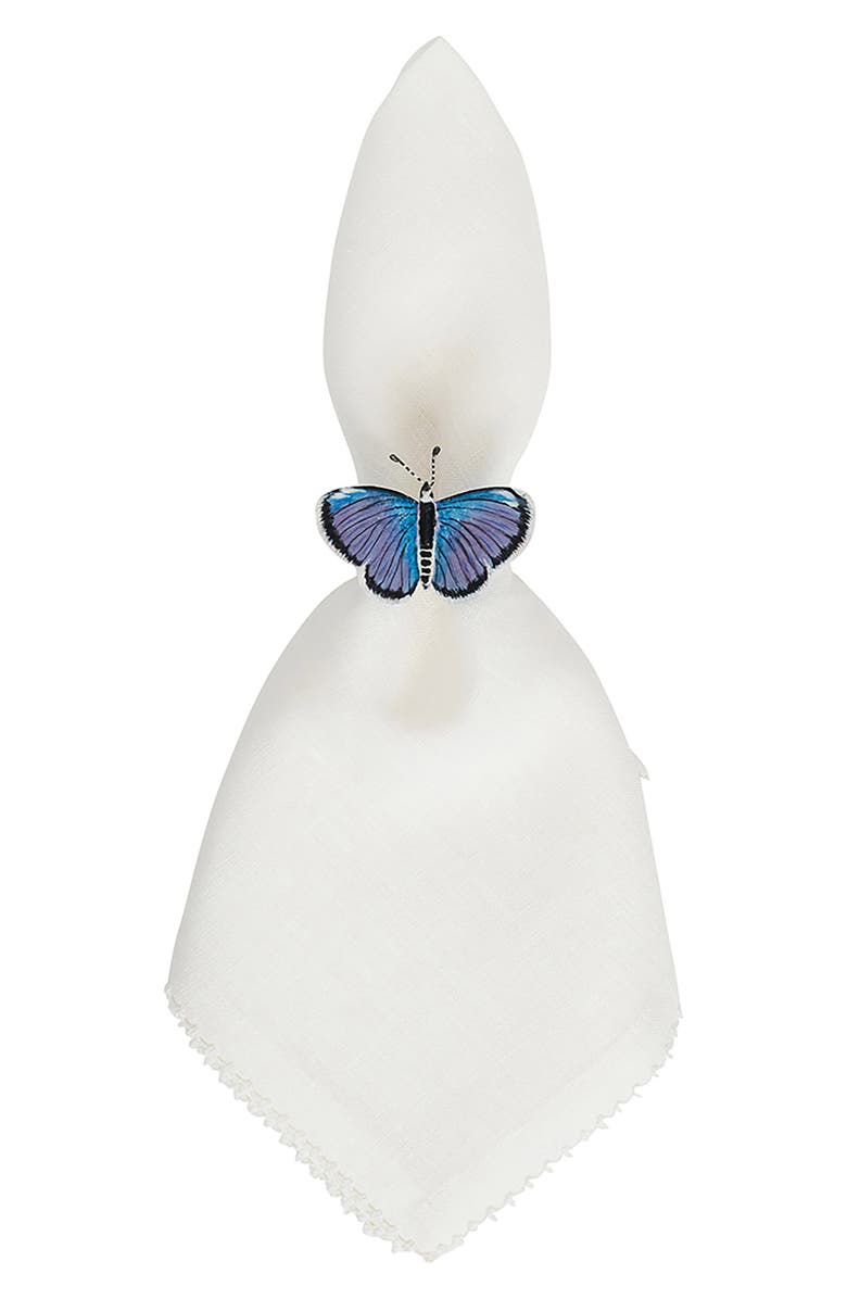 Juliska Meadow Walk Butterfly Set of 4 Napkin Rings, Alternate, color, Multi