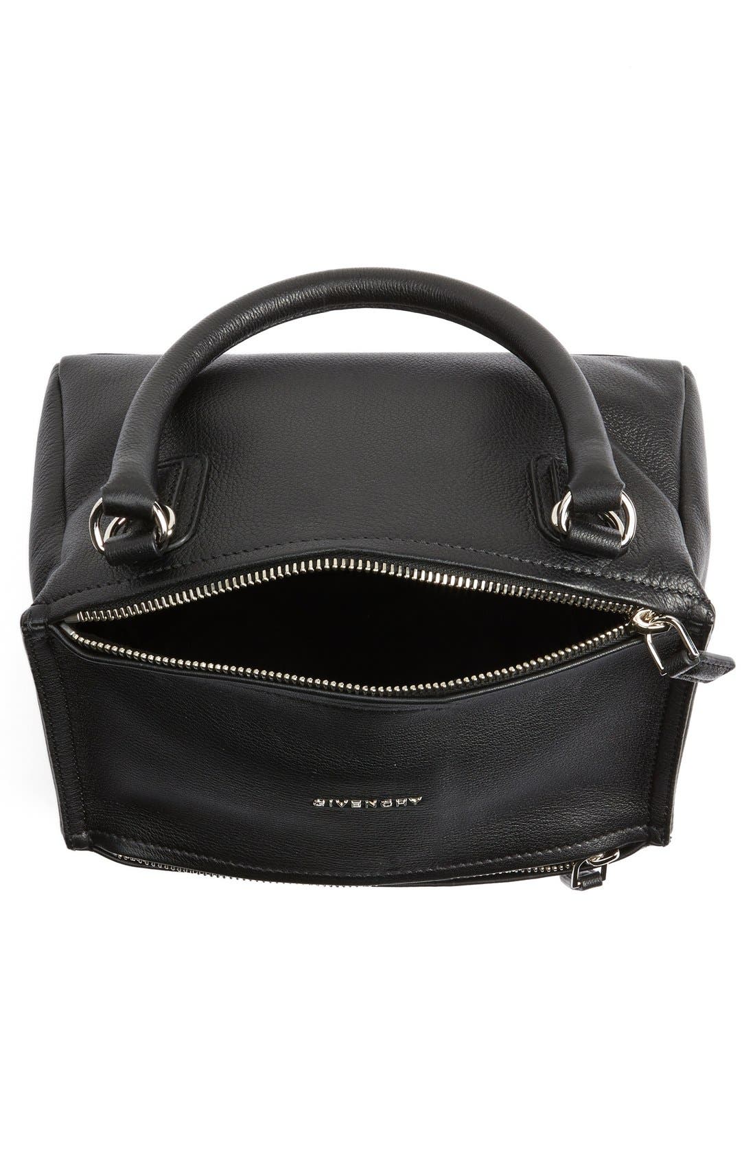 Small Pandora Leather Satchel, Alternate, color, BLACK