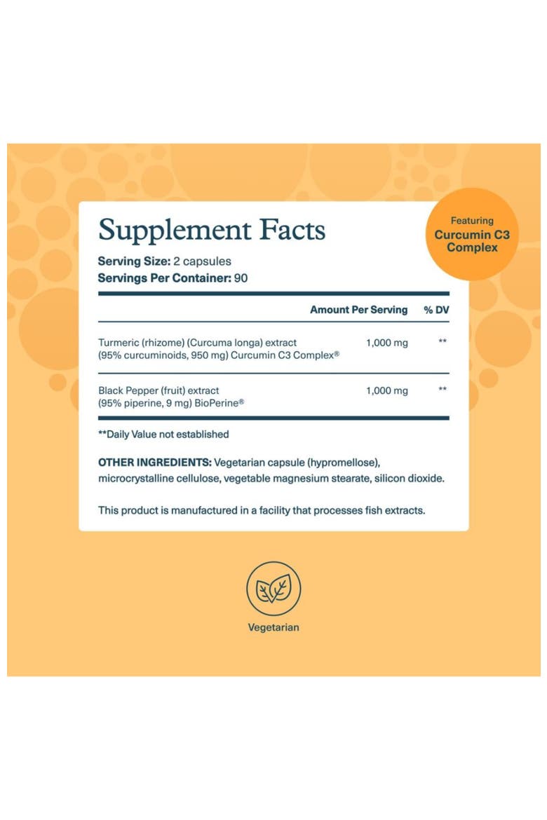 Turmeric Extra Strength 1000mg Muscle Joint Support Supplement 180 Veg Capsules, Alternate, color, None