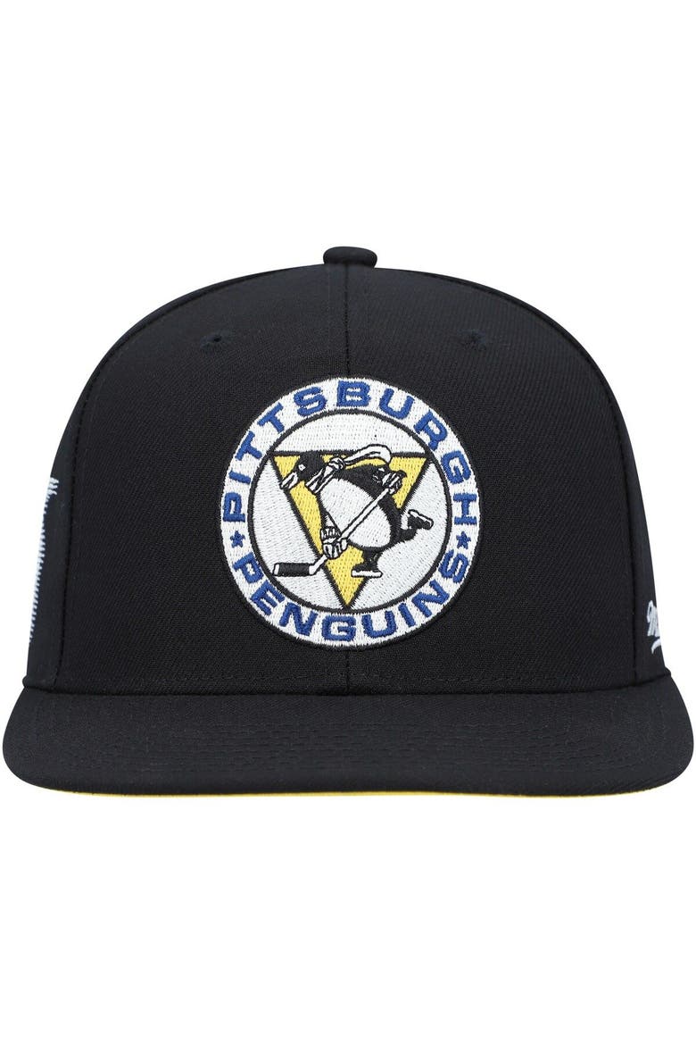 Men's Mitchell & Ness Black Pittsburgh Penguins 25 Years Vintage Fitted Hat, Alternate, color, Black