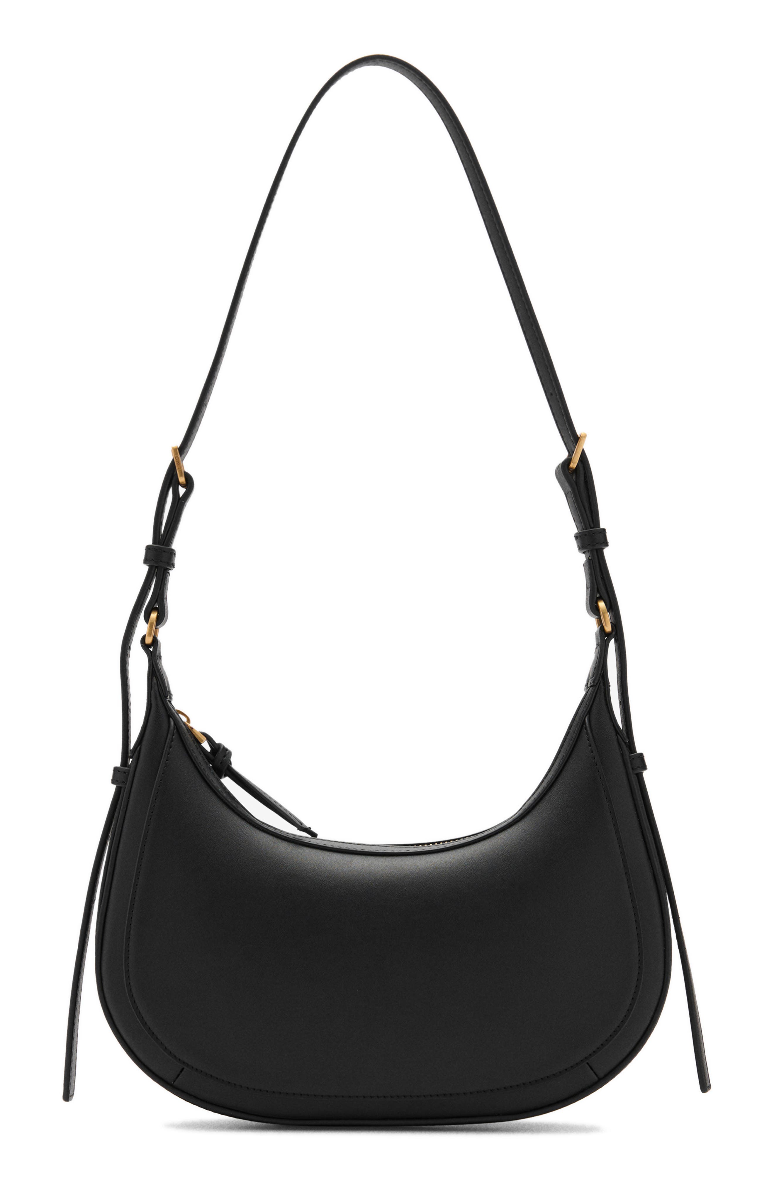 MANGO Oval Faux Leather Shoulder Bag, Main, color, 