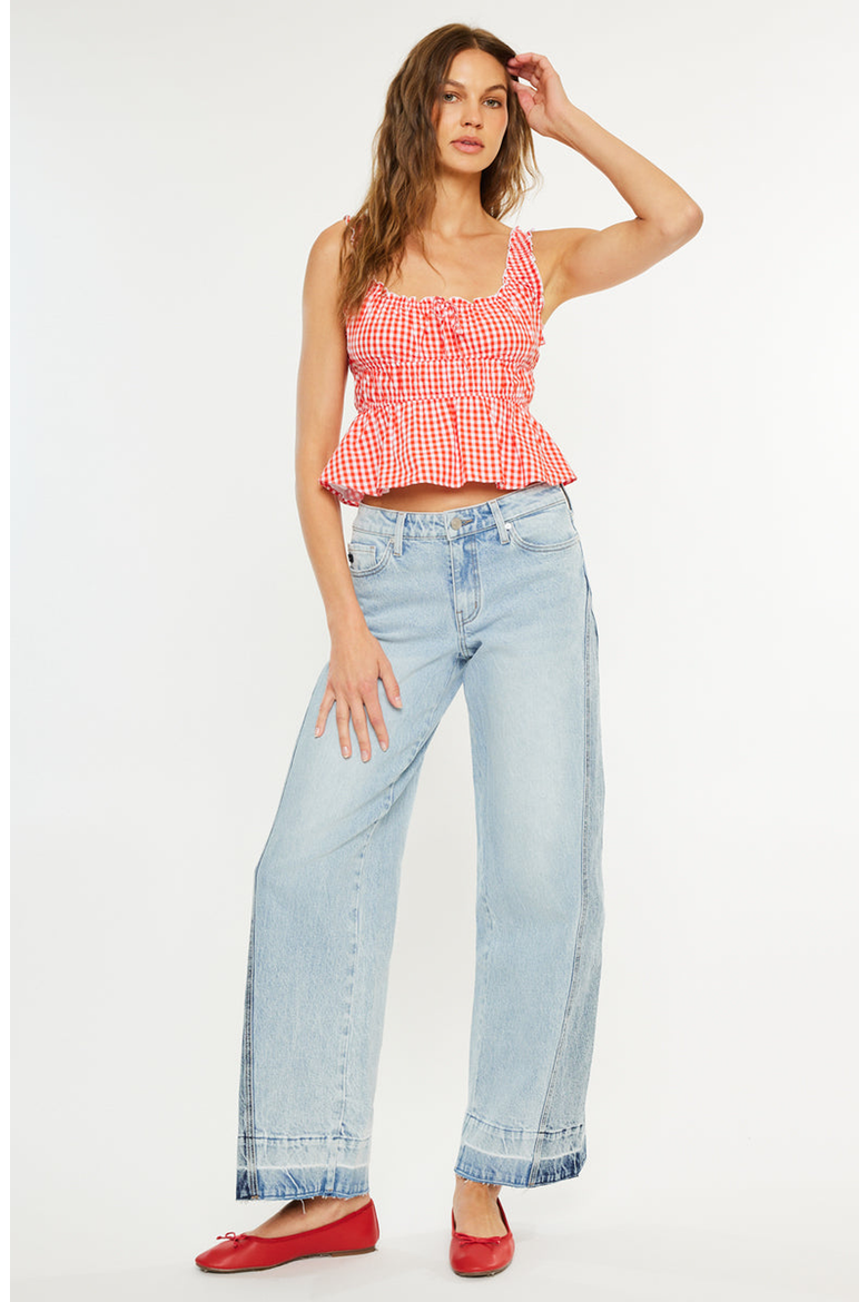Carlise Mid Rise Wide Leg Jean, Alternate, color, Light Wash