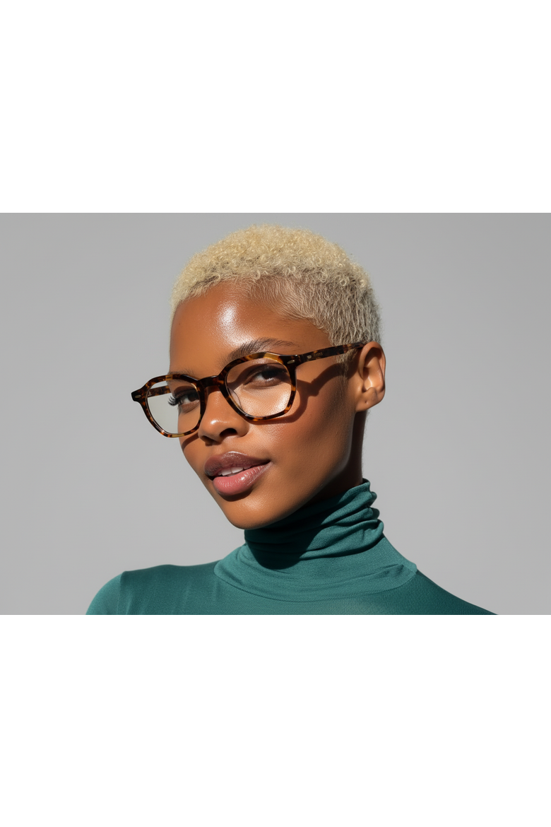Dusk 46mm Geometric Eyeglasses, Alternate, color, Brown Tortoise