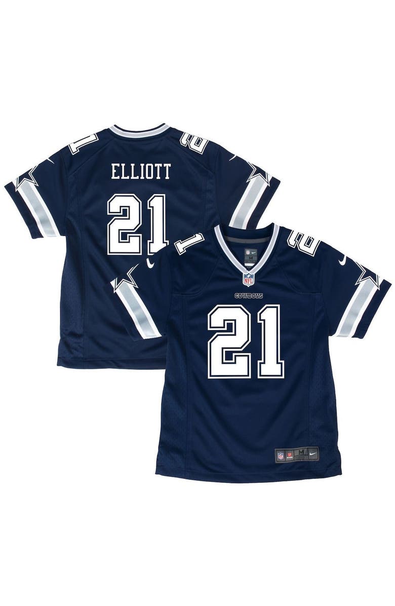 Nike Youth Nike Ezekiel Elliott Navy Dallas Cowboys Game Jersey, Main, color, 