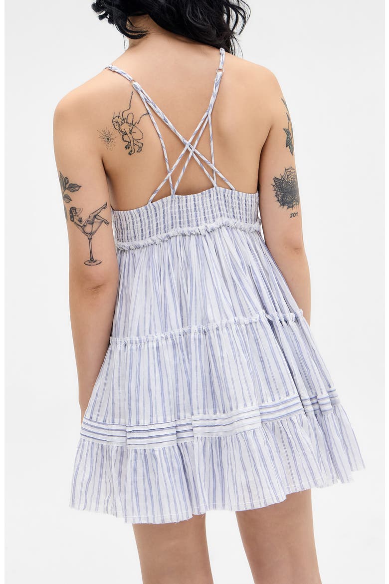 Aria Stripe Babydoll Minidress, Alternate, color, BLUE STRIPE