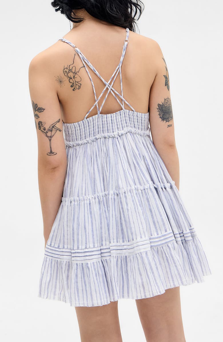 BDG Urban Outfitters Aria Stripe Babydoll Minidress, Alternate, color, Blue Stripe
