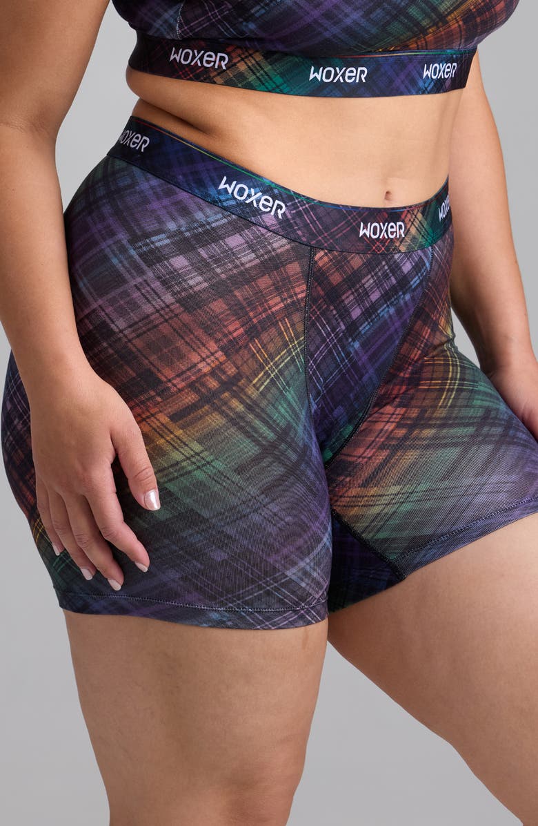 Woxer Baller High Rise Ultrasoft Boxer Briefs, Alternate, color, Pride Plaid