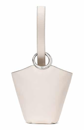 mini halo fine grain leather bucket bag