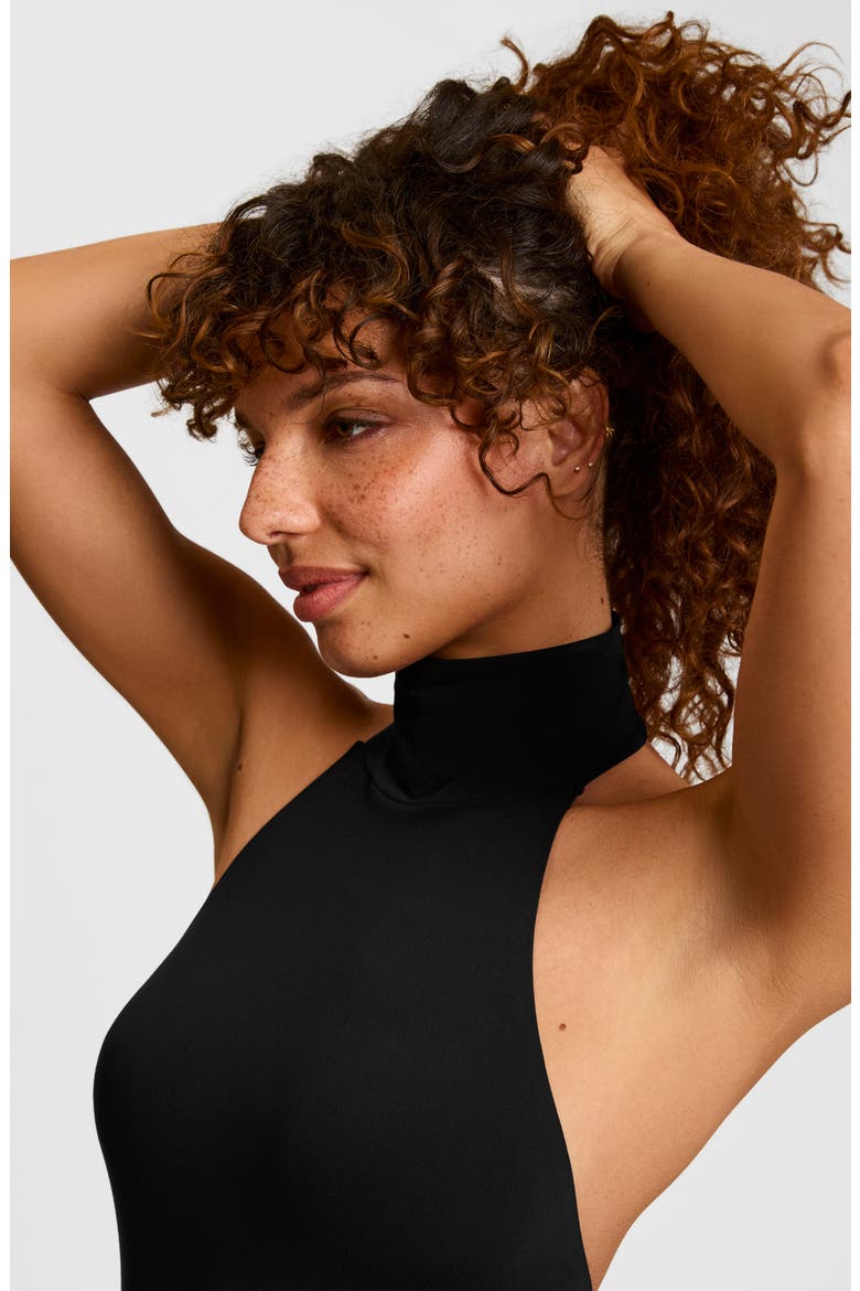 Ballet Halter Bodysuit, Alternate, color, BLACK