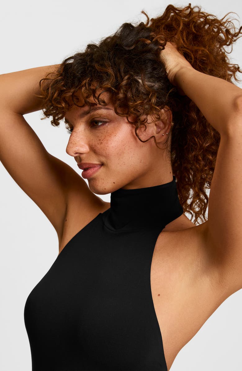 Commando Ballet Halter Bodysuit, Alternate, color, Black