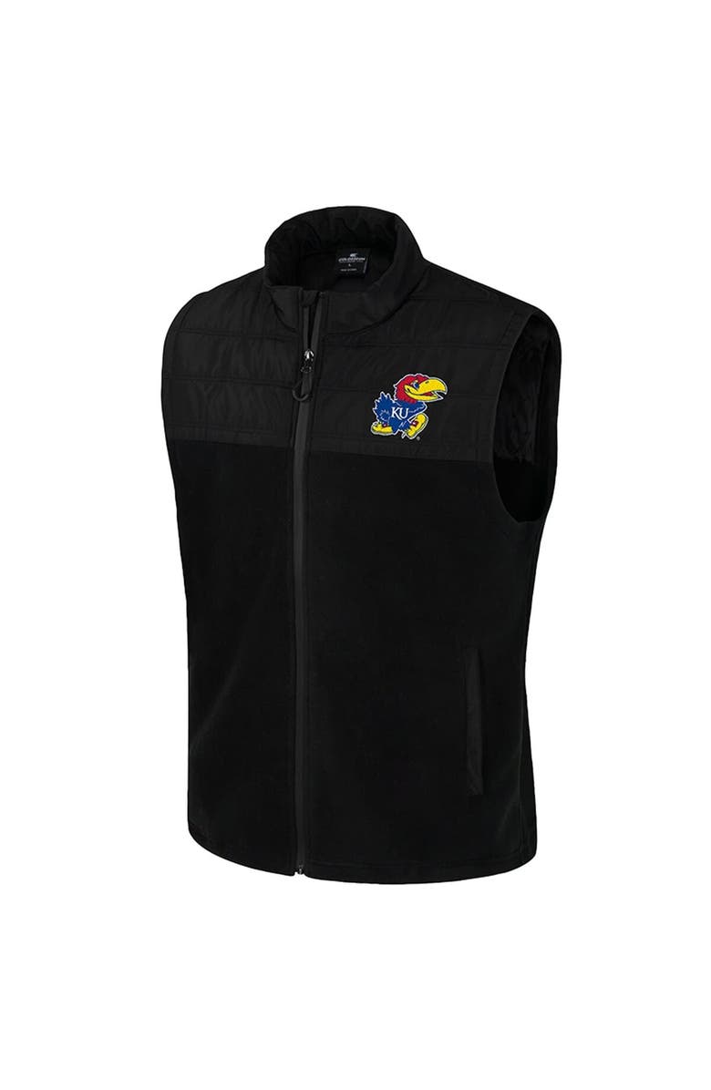 COLOSSEUM Men's Colosseum Black Kansas Jayhawks Block The Sun Full-Zip Vest, Alternate, color,