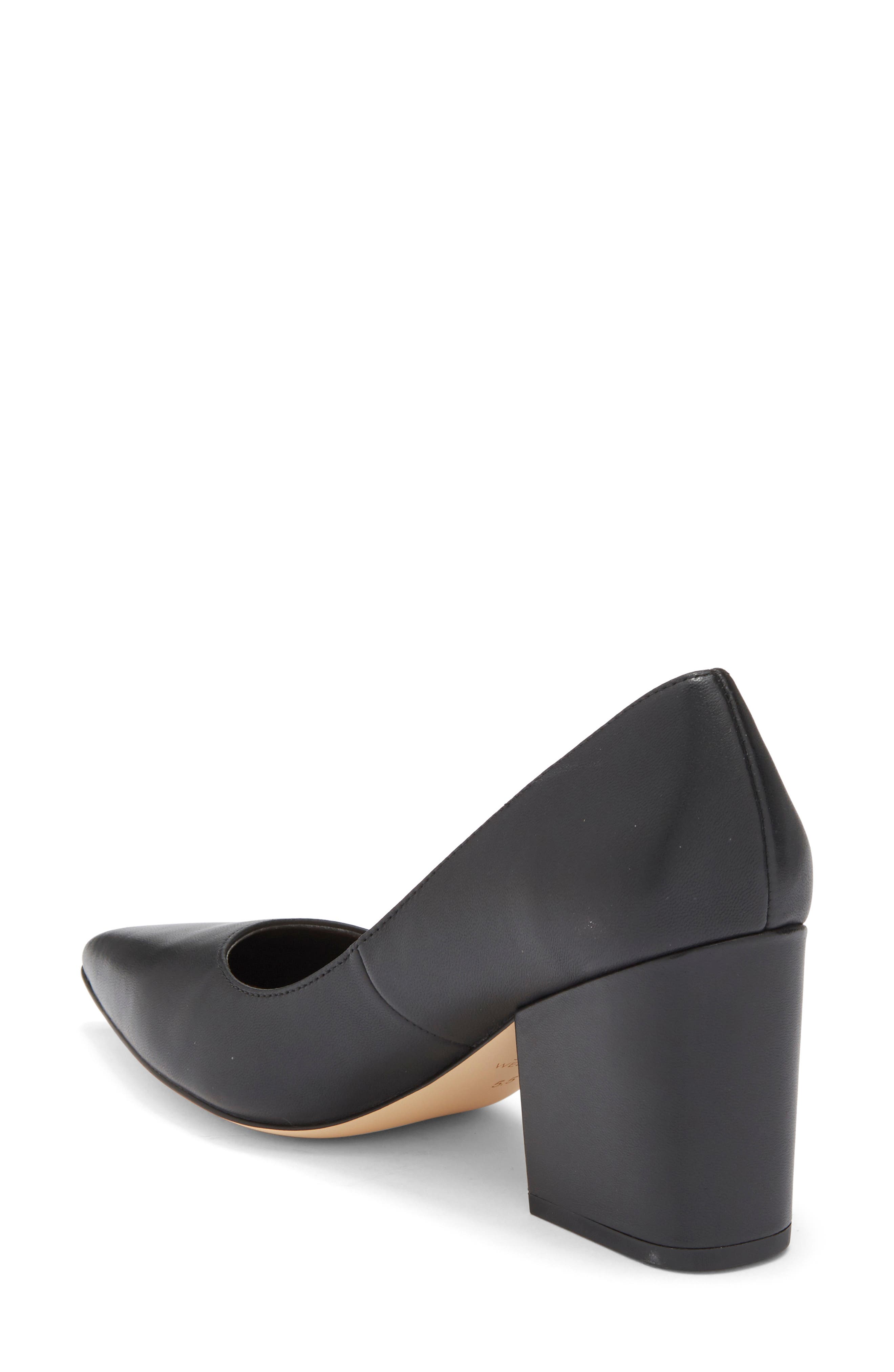 Stuart Weitzman Ave 75 Block Heel Pump, Alternate, color, Black