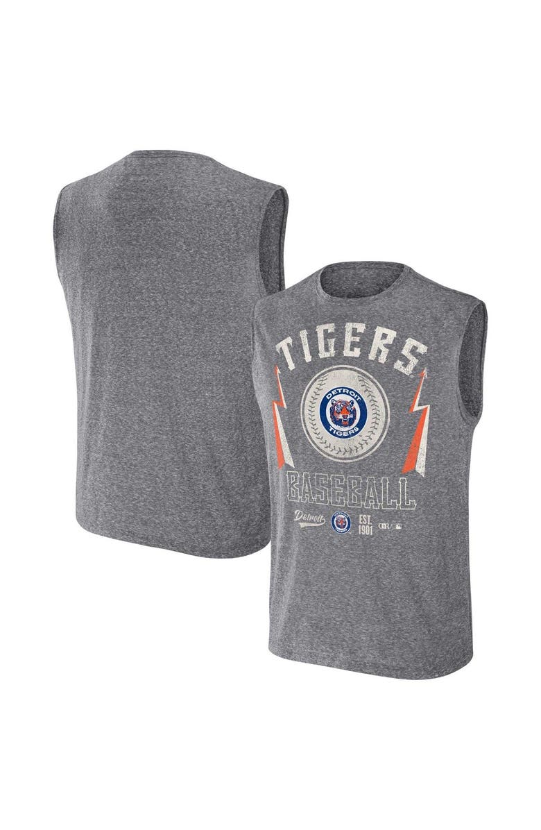 Darius Rucker Collection by Fanatics Men's Darius Rucker Collection by Fanatics Charcoal Detroit Tigers Relaxed-Fit Muscle Tank Top, Alternate, color,