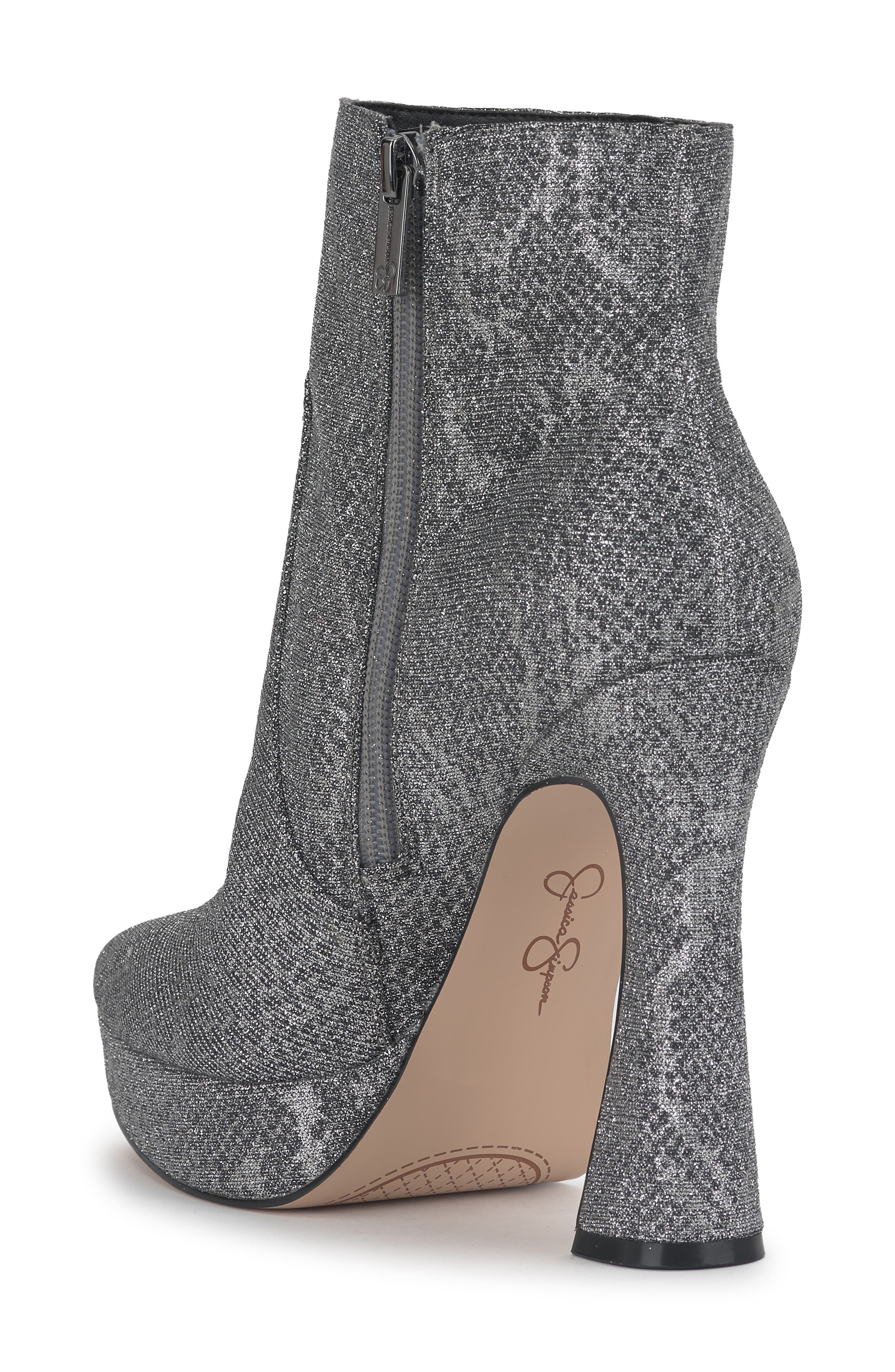 Nerix Croc Embossed Platform Bootie, Alternate, color, PEWTER