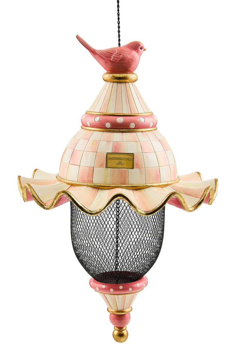 Rosy Check Pendant Bird Feeder, Main, color, ROSY