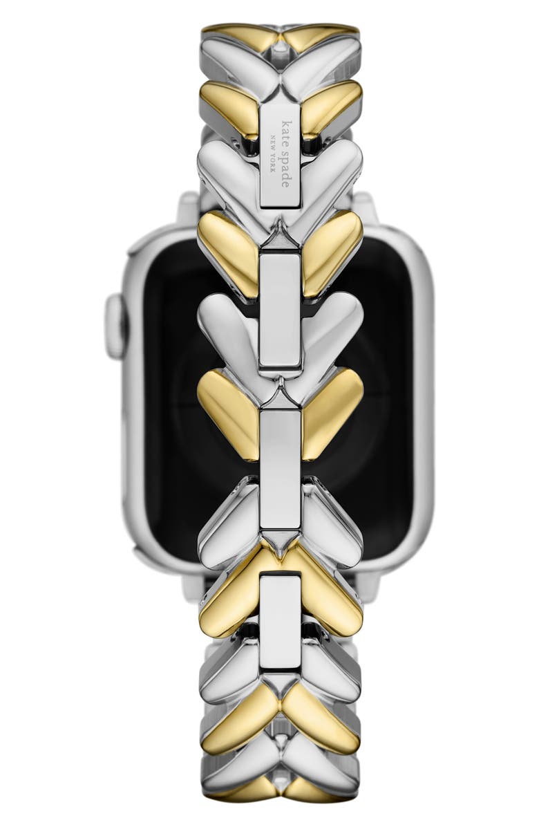 Kate Spade New York herringbone 16mm Apple Watch<sup>®</sup> bracelet watchband, Alternate, color, Two Tone