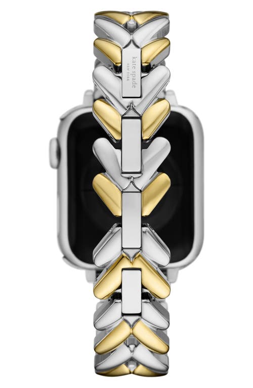 Kate Spade Herringbone Apple Watch Band In Gold