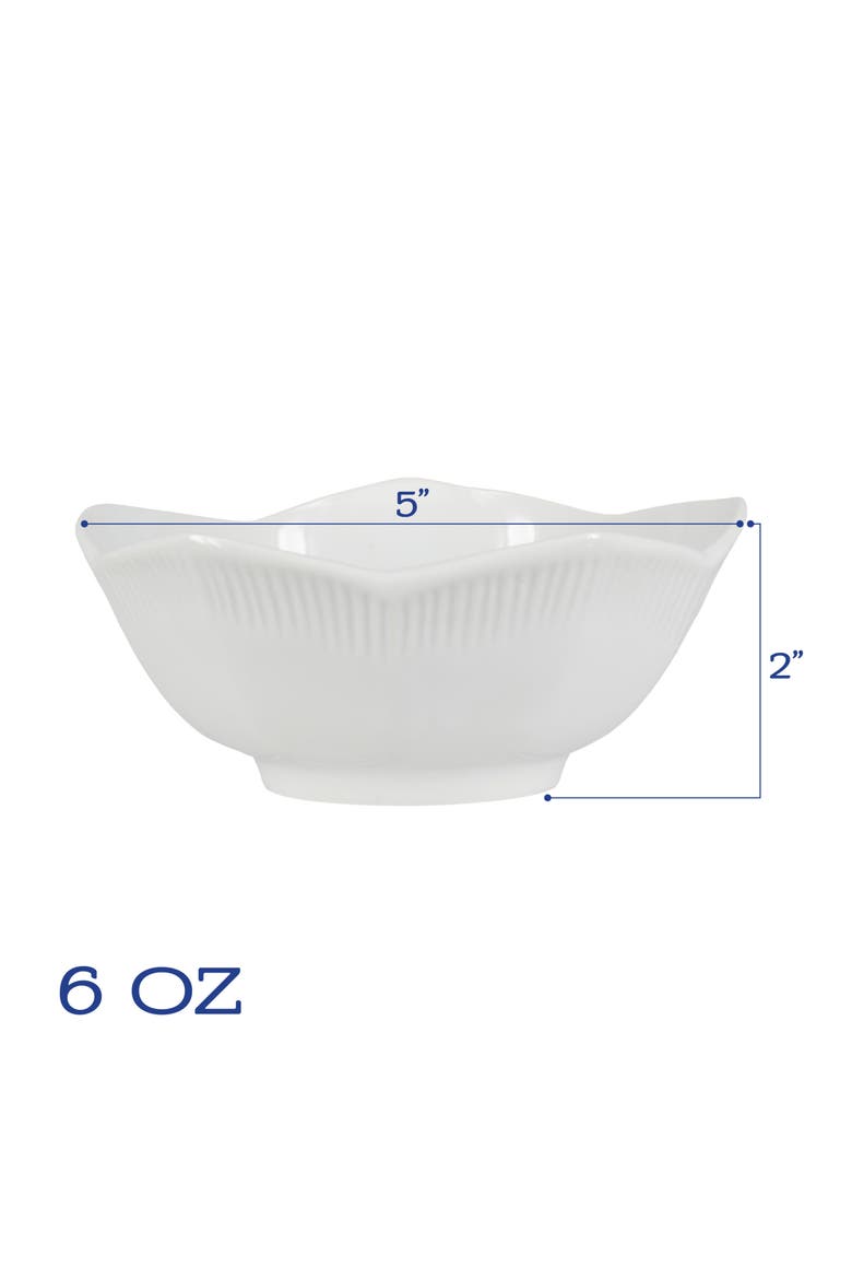 Set of 6 Lotus Bowls, Alternate, color, WHITE