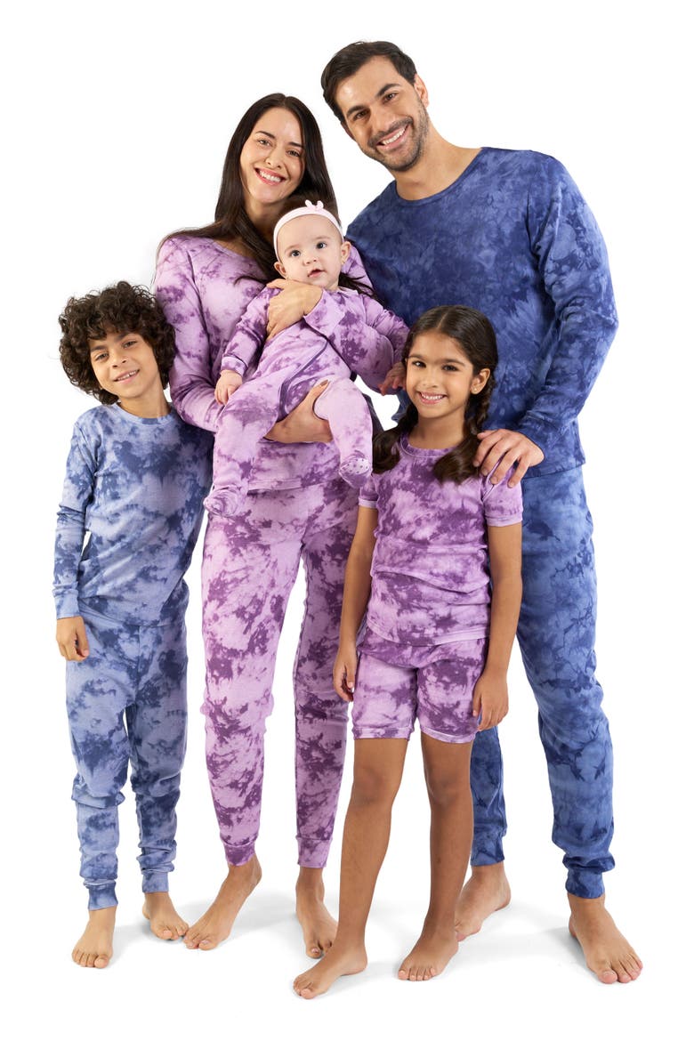 Women's Cotton Tie Dye Matching Family Pajamas, Alternate, color, Tie Dye Purple Mix