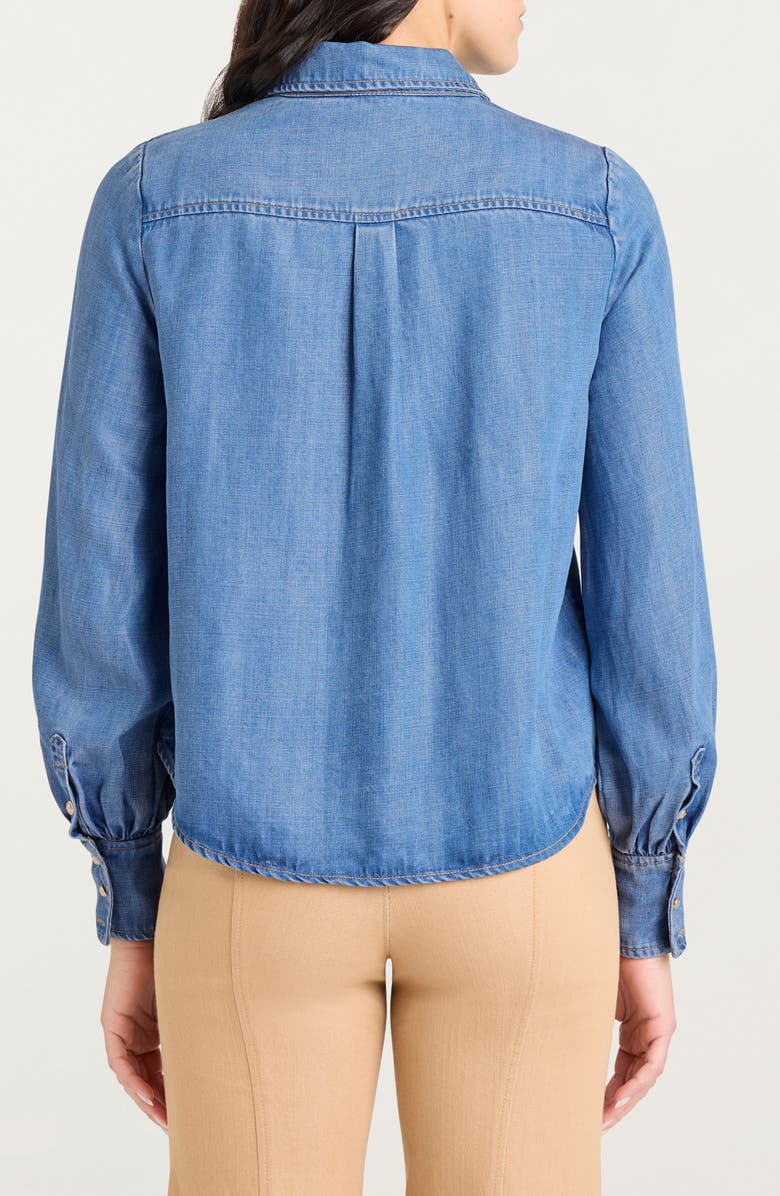 Cinq à Sept Rhinestone Embeliished Denim Button-Up Shirt, Alternate, color, Ciel