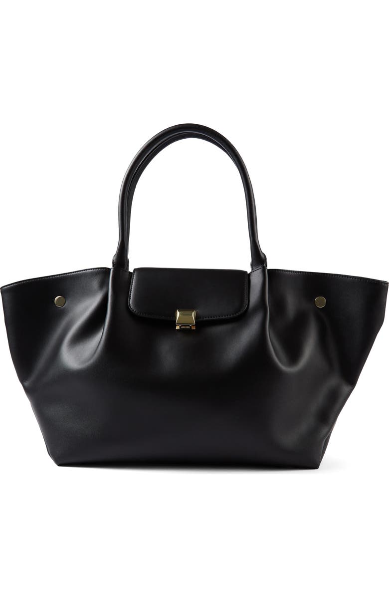 LK Bennett Otello Lock Tote Bag, Main, color, Black