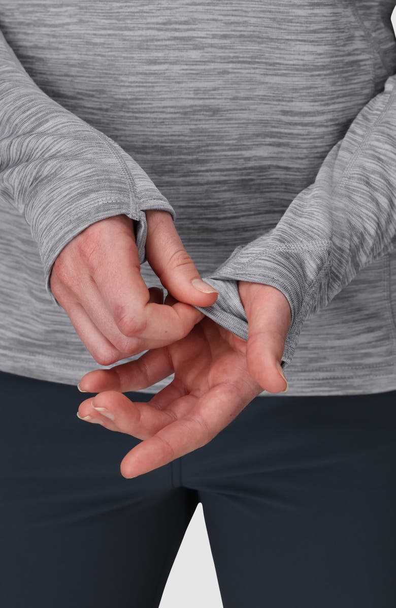 Outdoor Research Vigor Grid Fleece Quarter Zip, Alternate, color, Grey Heather