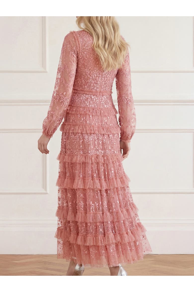 Blossom Lace Ankle Gown, Alternate, color, Misty Rose