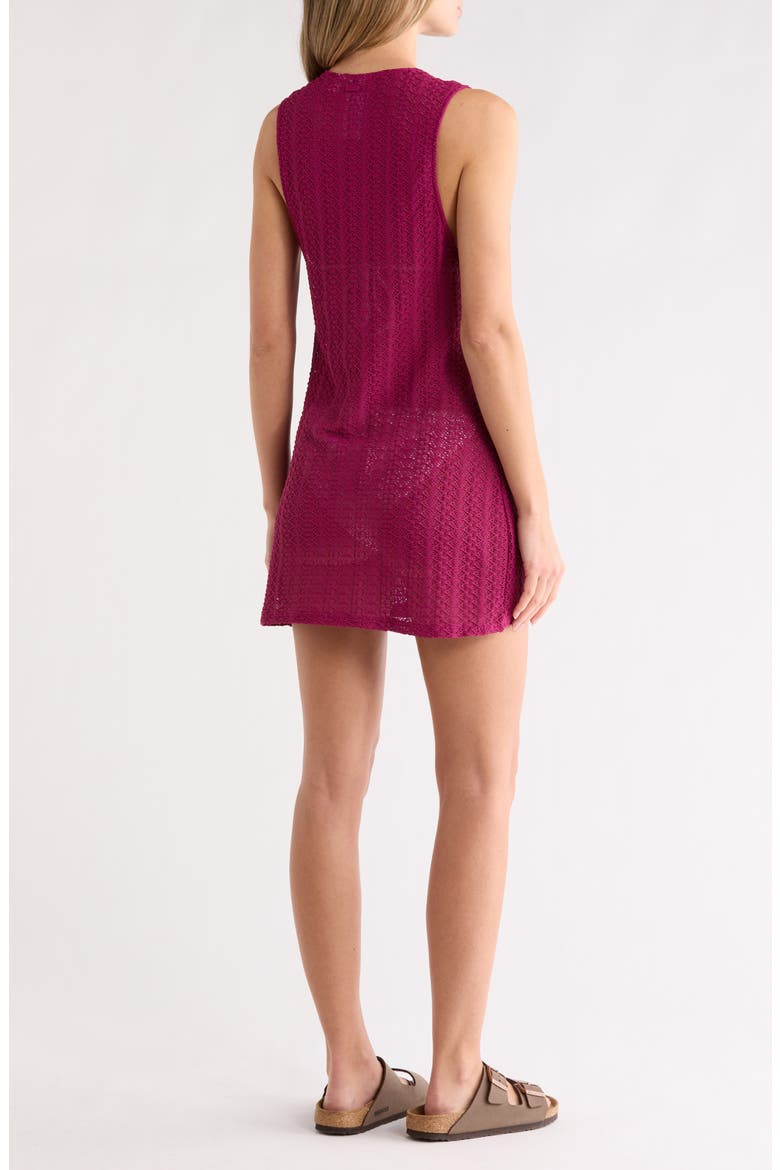 Open Stich Cover-Up Minidress, Alternate, color, RASPBERRY