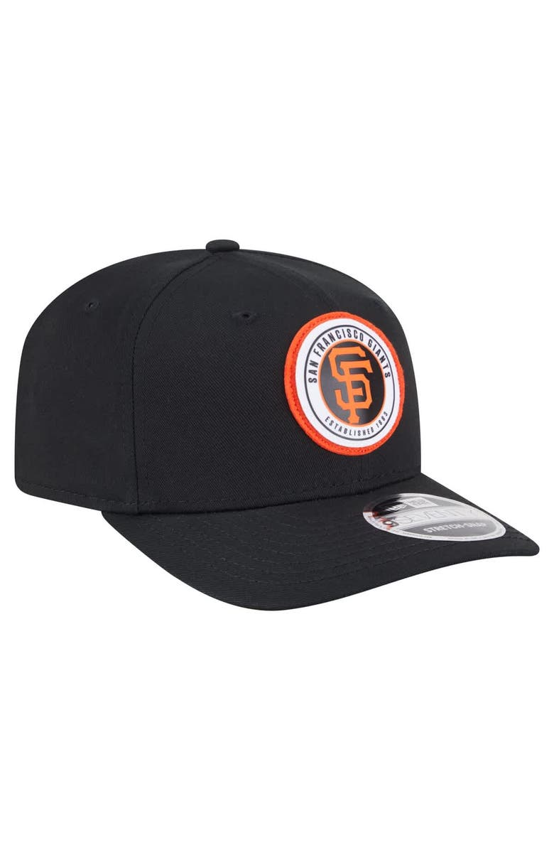 New Era Men's New Era Black San Francisco Giants Circle Patch 9SEVENTY Stretch-Snap Hat, Alternate, color, Black