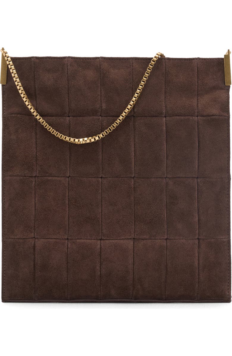 MANGO Quilted Suede Shoulder Bag, Main, color,