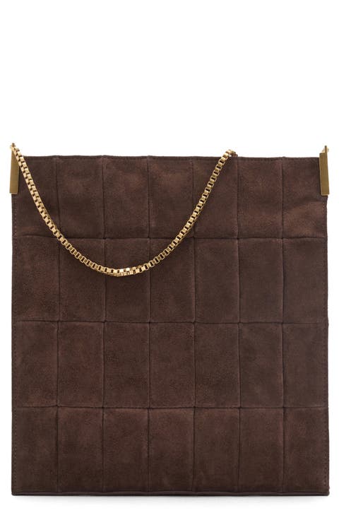 Quilted Suede Shoulder Bag