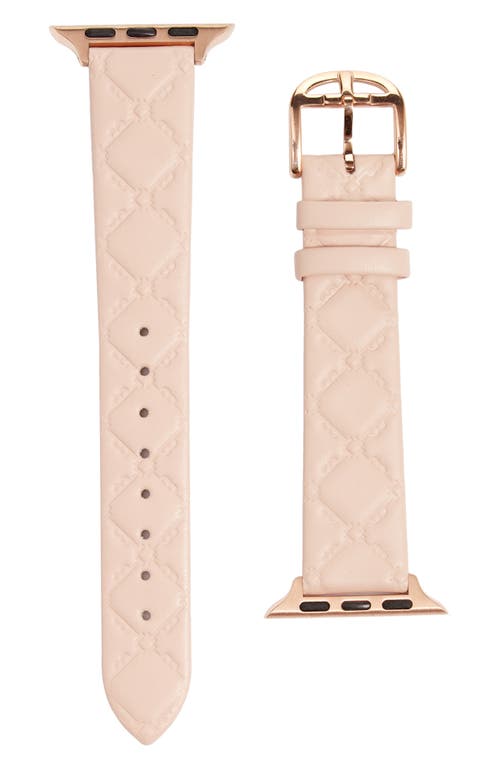 Ted Baker London Quilted Leather Apple Watch® Watchband in Pink 
