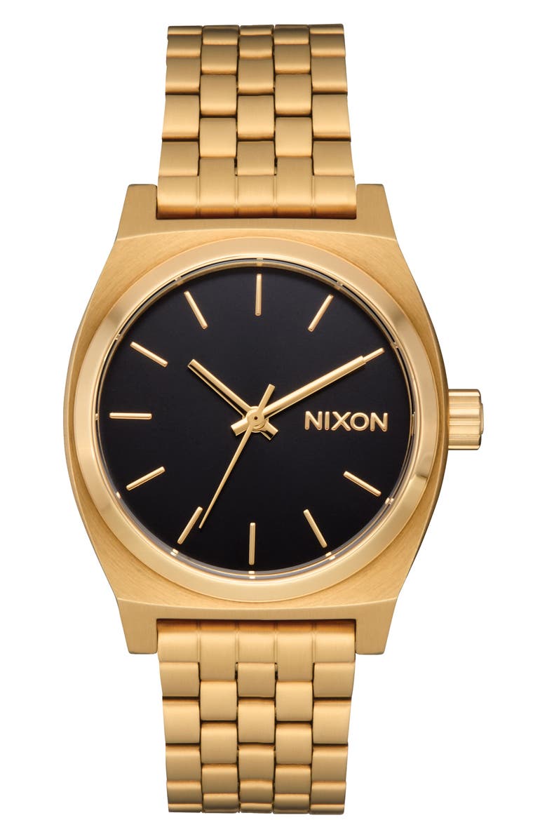 Nixon The Medium Time Teller Bracelet Watch, 31mm, Main, color, Gold / Black