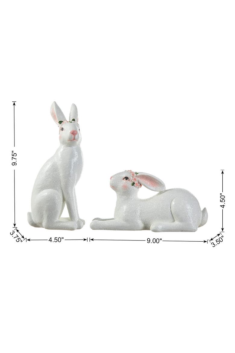Set of 2 Easter Resin Bunny Table Decor, Alternate, color, White