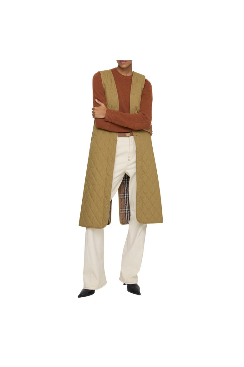 Long Canvas Fitzrovia Trench Coat with Warmer, Alternate, color, Lignum brown